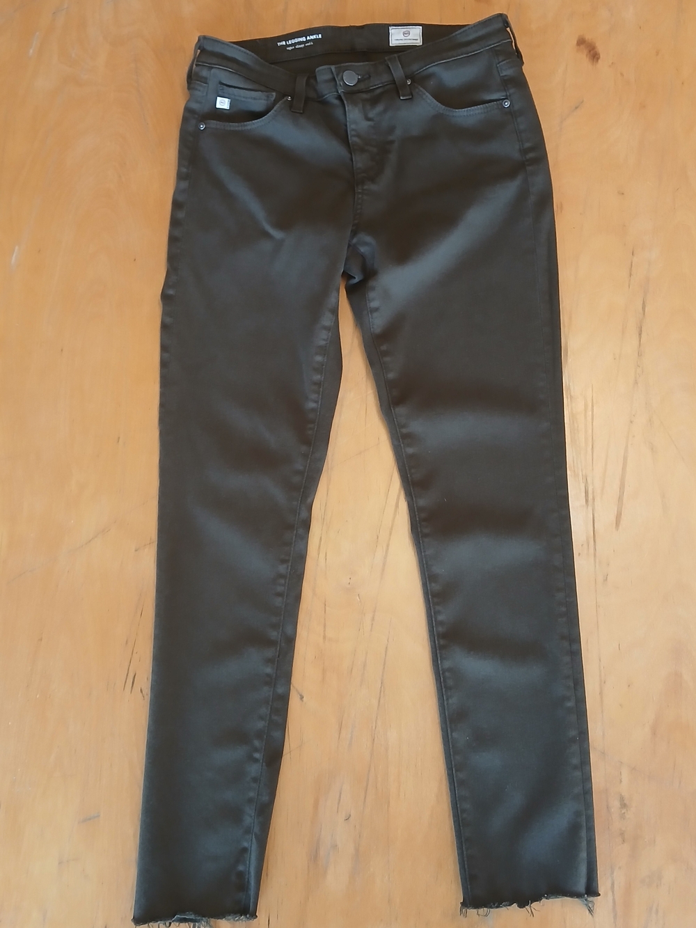 Olive Green Coated Skinny Jeans